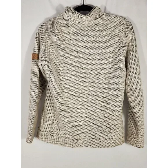 Weird Fish Womens Jacket Macaroni Knit Cream/Gray Athletic Old Money Preppy S - Picture 7 of 8